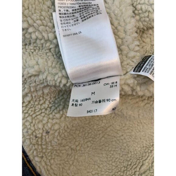 Levi Strauss & Co Dark Wash Faux Shearling Snap Button Up Jean Jacket Size M - Picture 11 of 11